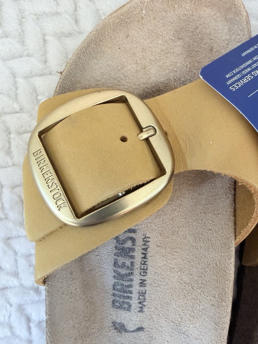 Birkenstock Madrid Big Buckle RARE Ochre Yellow Leather EU 37 Women 6 Narrow Fit